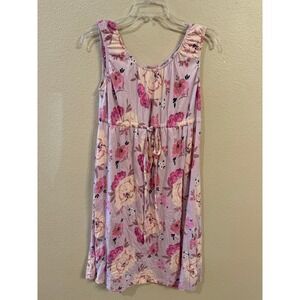 Baby Be Mine Maternity Nursing Nightgown Women SM Pink Floral Excellent Cotton